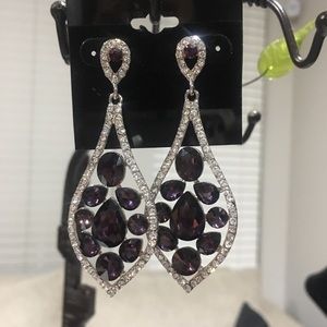 Dark purple and silver earrings